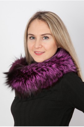 Fuchsia fox fur neck warmer